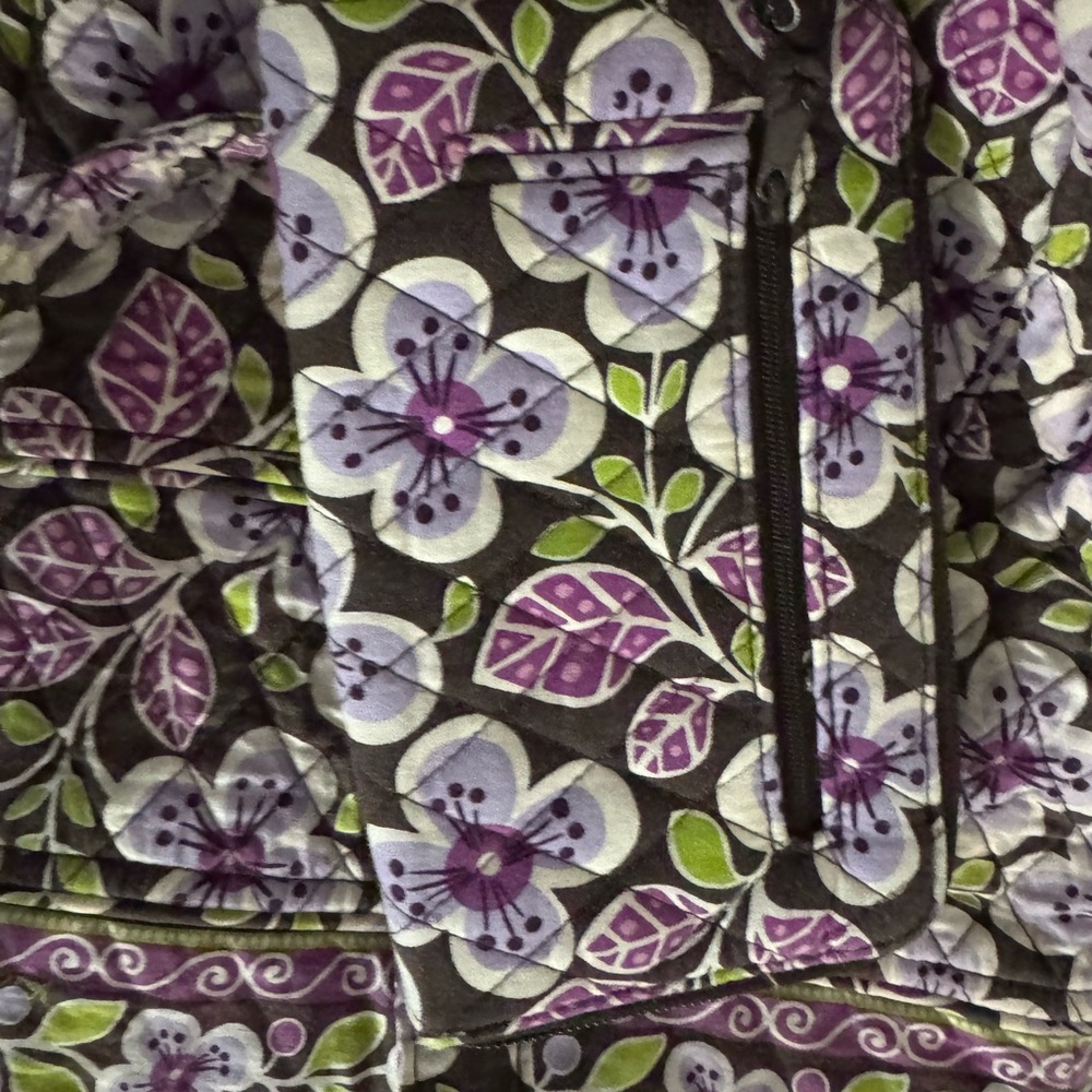 Vera Bradley Black and Purple Floral Bag and Wallet Combo (retired pattern)